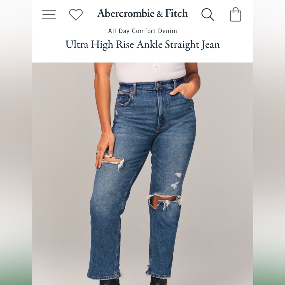 Abercrombie Ultra High Rise Ankle Straight Jeans